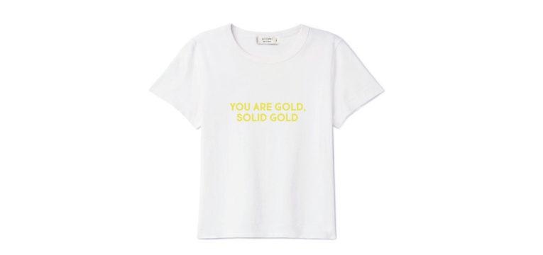t shirt rust and may gold