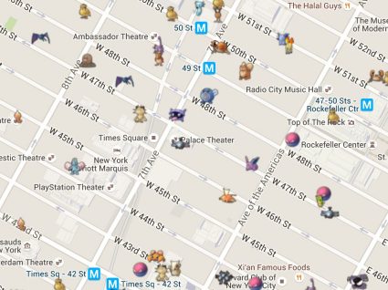 Há um mapa que lhe diz onde pode apanhar os pokémons mais fortes