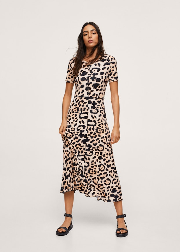 vestido leopardo midi
