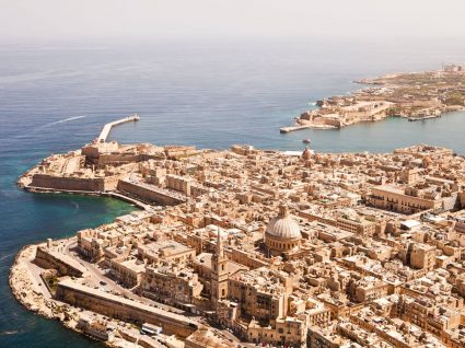 Vista aérea da capital de Malta