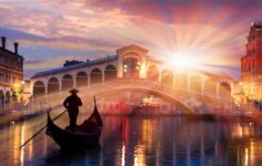 Ponte e gôndola em Veneza