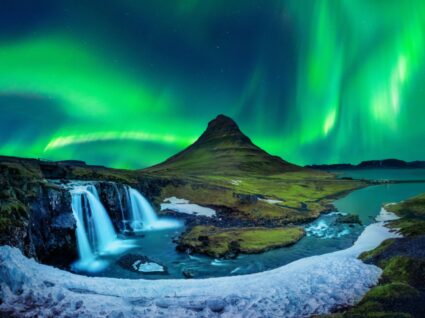 Aurora boreal na islândia